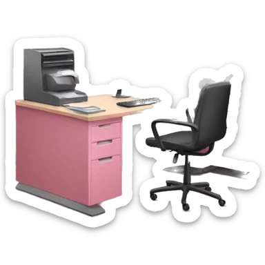 Pink computer office  sticker