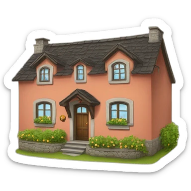 ein wohnhaus und wo leute da vor bier trinken sticker