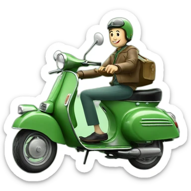 galician riding green vespa 150s 1964 sticker