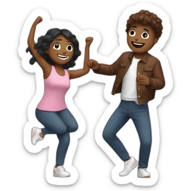 couple doing tiktok dance sticker