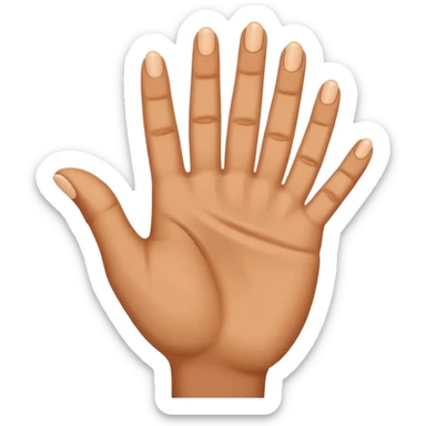 Hand almost pinching but horizontal sticker