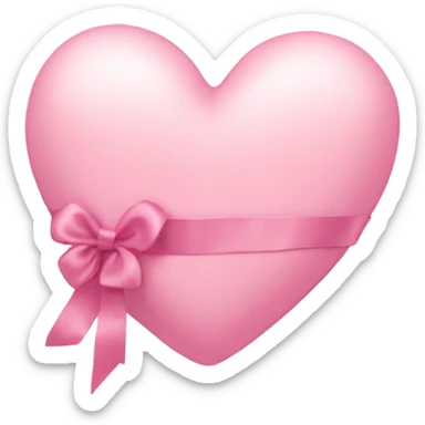 Pastel Pink heart with ribbon sticker