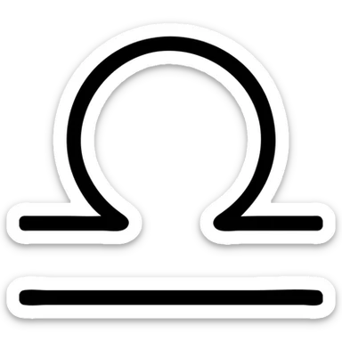 simple black outline icon of the Libra zodiac sign, minimal, no fill sticker