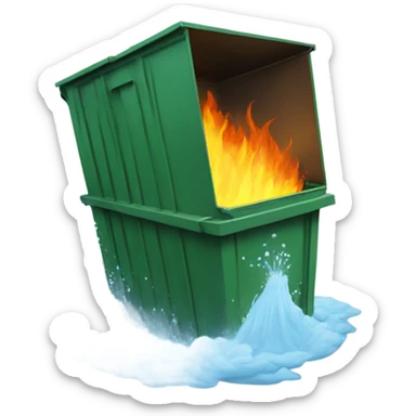 dumpster fire being washed away in a flood sticker
