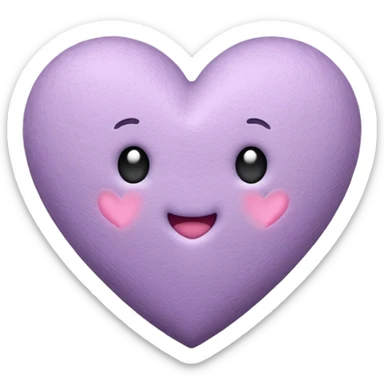 Pale purple heart felt  sticker