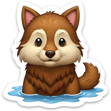 medieval animal in the lake sticker