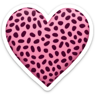 pink cheetah print heart sticker