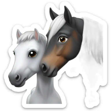 Baby horse and mom horse sticker
