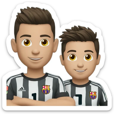 Cristiano Ronaldo met un petit pond à messi sticker