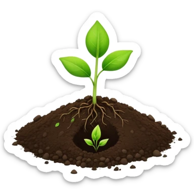 A small green seedling with two tiny leaves just sprouting from soil, with a subtle 1% symbol nearby, symbolizing incremental growth and the 1% improvement principle sticker