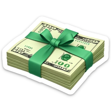100 dollars paper money bundle sticker