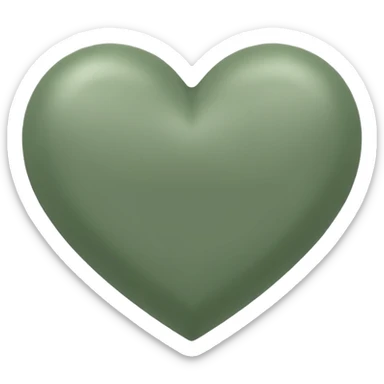 sage green heart sticker