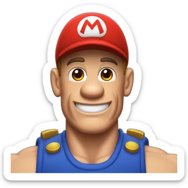 john cena wearing super mario cap sticker