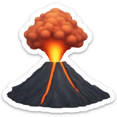 Volcano with a face sticker