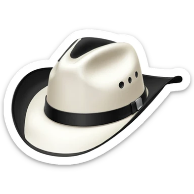 white cowboy hat black outline sticker