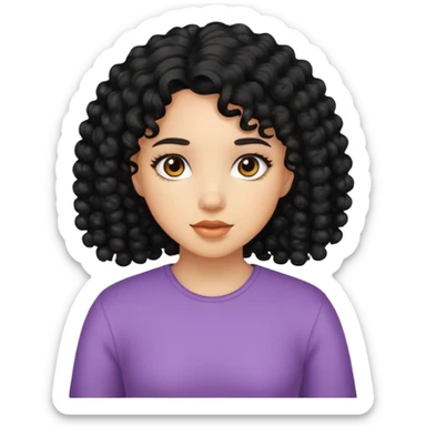 Girl wit black curly hair  sticker