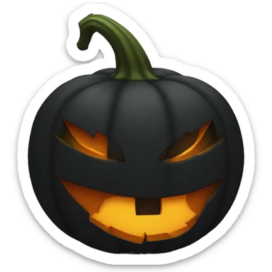 The black pumpkin is lying down sticker