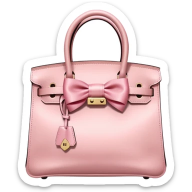light pink birkin bag with bow sticker