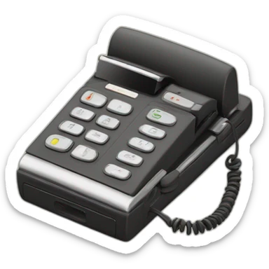 Fold out retro flip phone with a classic clamshell design sticker