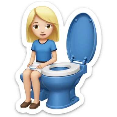Yellow haired girl skibidy  toilet sticker