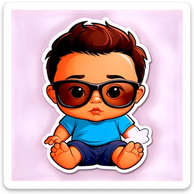Hispanic baby boy wearing sunglasses ￼ sticker