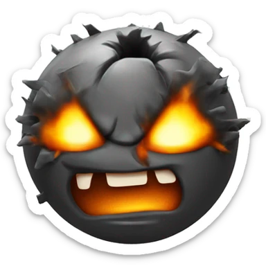 Mad face bomb with burning fuse sticker