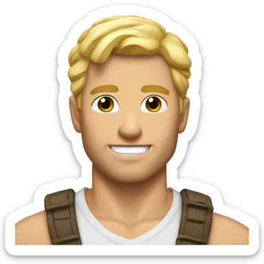 blonde hunk michael sticker