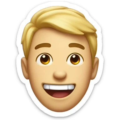 guy sticking tongue out and smiling and drooling sticker