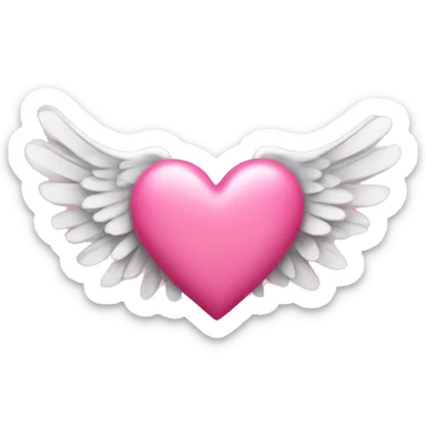 Pink heart with wings sticker
