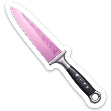 Pink ombré knife with glitter sticker