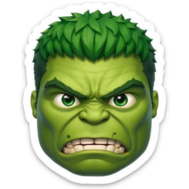 Hulk  angry wihtout crown   from Games of throne character face only front face sticker