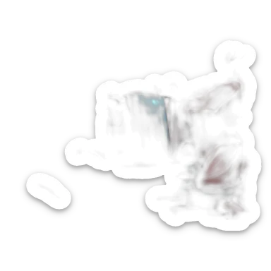 waterfall surrounded by red stones sticker