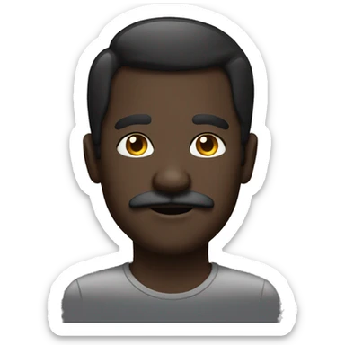 dad moustache black skin and computer sticker