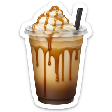 iced coffee with caramel drizzle  sticker