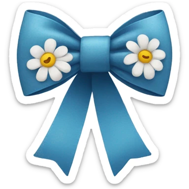 blue bow with flowers  sticker