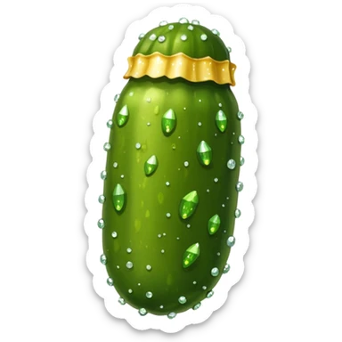 Single Pickle with sparkles around it  sticker