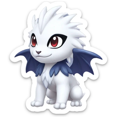 Cute Cool Kawaii Baby Chibi Nargacuga-Absol-Pokémon Full Body Detailed High Quality sticker