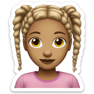 Light skin girl with braids sticker