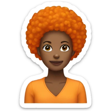 Black women with Orange afro hair  sticker