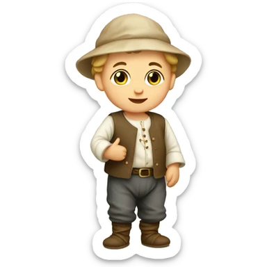 European peasant baby in pants sticker