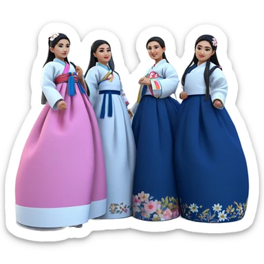 traditional korean hanbok elegance sticker
