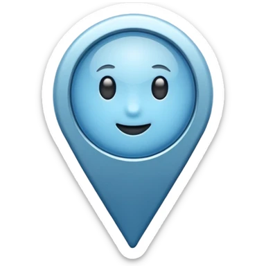Soft blue location pin sticker