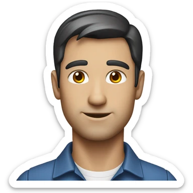 male engineer with short dark hair sticker