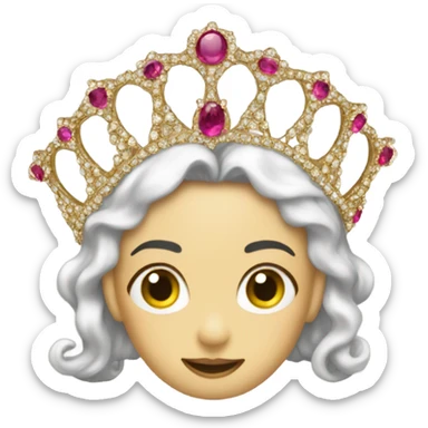 coquette antique emoji tiara sticker