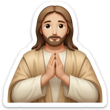 Jesus praying hands with rays of holy light emanating sticker