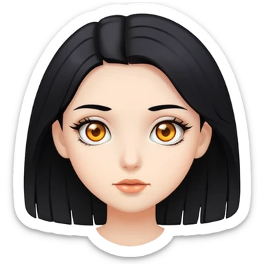 Good girl black hair, amber eyes sticker