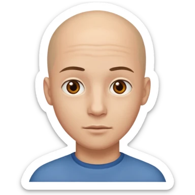 homme chauve jeune sans barbe yeux marrons sticker