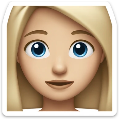 A girl with light brown straight hair und blue eyes sticker