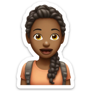 realistic girl with tongue out sticker