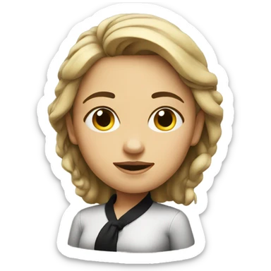 Thoughtful Lady in black shirt sticker